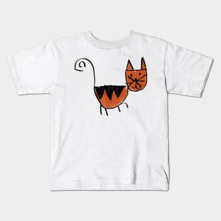 a cat my kid drew Kids T-Shirt